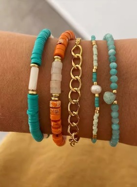 合金石头女锁骨短项链