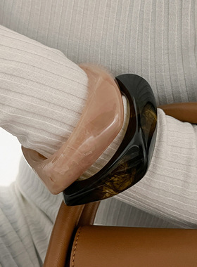 欧美夸张手饰品晕染手镯圆形宽面