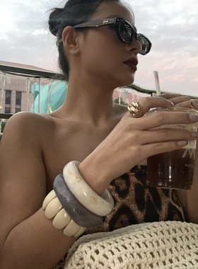 夸张宽手镯多层手环手镯套装