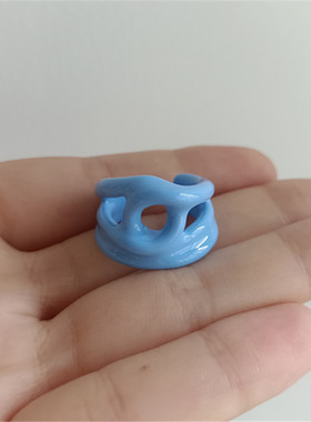 多巴胺风格个性设计不易掉色开口戒指  糖果色黄铜手工滴油戒指女