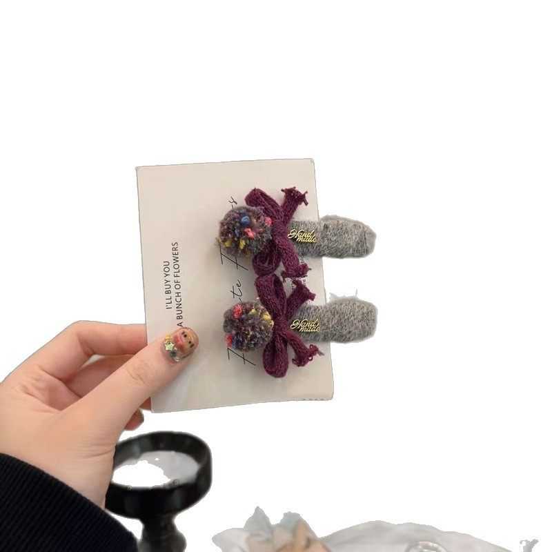 韩系ins东大门高端蝴蝶结碎发夹 甜美毛球对夹前额刘海夹侧边夹,淘宝优惠券,粉丝福利购,淘宝优惠卷