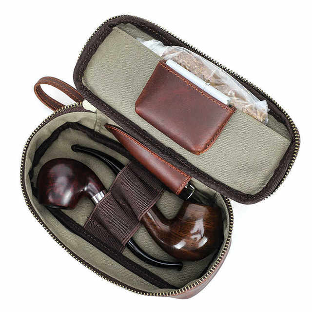 Wushuai Real Cowhide Pipe Pack Pure Handmade