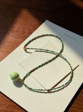 8k金万能扣头(可取)2.2mm彩虹色系松石米链38032