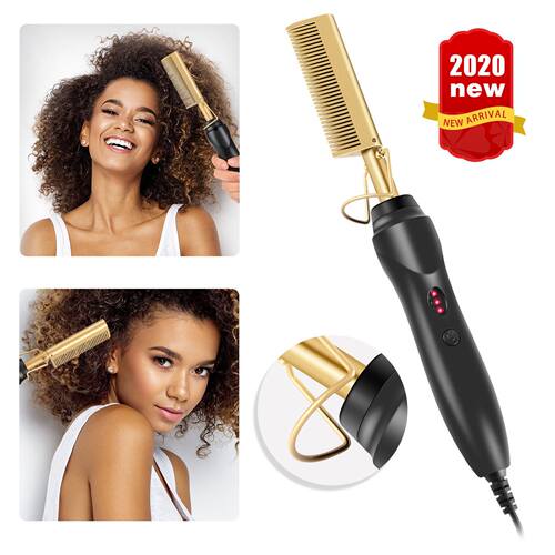 Hot Electric Comb Wet And Dry Curling Iron Hair Curler Comb-图0