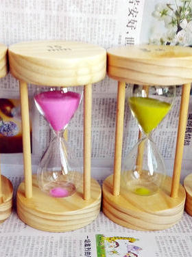 松木沙漏餐厅计时器老友松木摆件