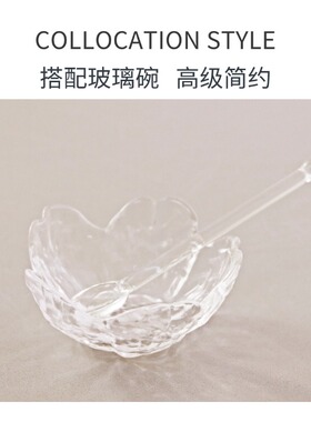 透明玻璃勺子玻璃棒搅拌棒导流棒耐高温玻璃勺调配精油碗分装棒