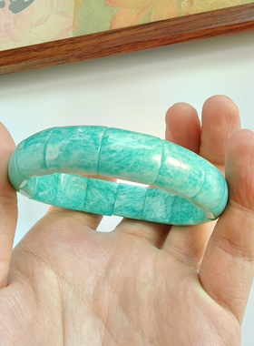 天然水晶宝石天河石手排手链14.5x13mm