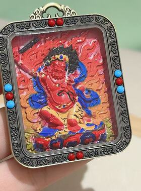 （AAA）大号朱砂彩绘八大守护神唐卡本命守护立体吊坠藏式本命年