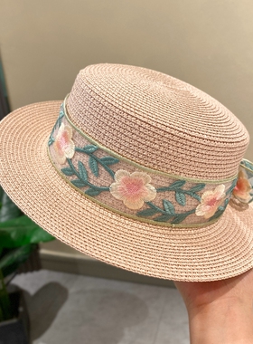 礼帽中国风蕾丝遮阳夏季防晒草帽