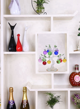 水晶苹果树招财摆件客厅电视酒柜