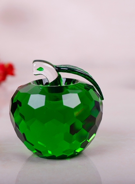 水晶苹果摆件创意七夕平安夜礼物