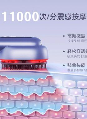 德国黑科技按摩梳子改善白发红光养黑生发仪精油雾化头皮上药器