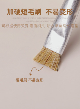 美甲短毛刷纹理刷美甲造型胶硬毛刷光疗笔刷店刷穿戴甲工具材料包