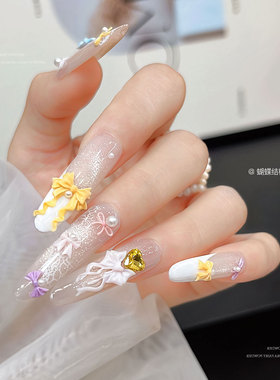 飘带蝴蝶结美甲浮雕模具3D立体网红树脂饰品滴胶指甲批发硅胶模具