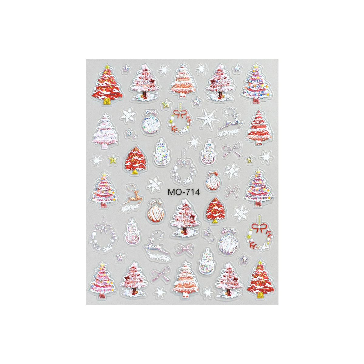 雪绒圣诞树美甲贴纸立体浮雕跨境新品花环雪花diy穿戴指甲贴配饰,淘宝优惠券,粉丝福利购,淘宝优惠卷