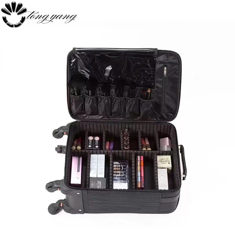 化妆师便捷拉杆箱万向轮大容量收纳化妆箱拉杆旅行化妆包工具箱,淘宝优惠券,粉丝福利购,淘宝优惠卷