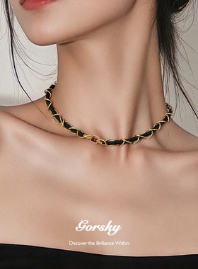 GORSKY小众设计感黑玛瑙锁骨链