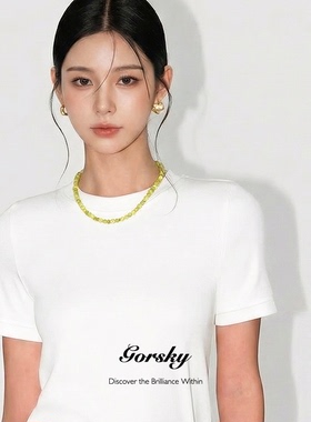 Gorsky设计感绿色珠串锁骨链