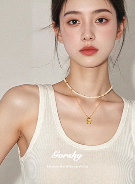 GORSKY金色吊坠项链日常百搭