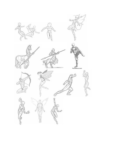 姿势动态速写 500例 人体结构骨骼提炼线稿 临摹 绘画参考素材 - 图1