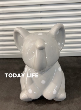 外贸手绘3D大象储蓄罐摆件