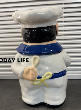 外贸孤品 美式胖厨师 储物罐 粉瓶 筷子笼 装饰摆件