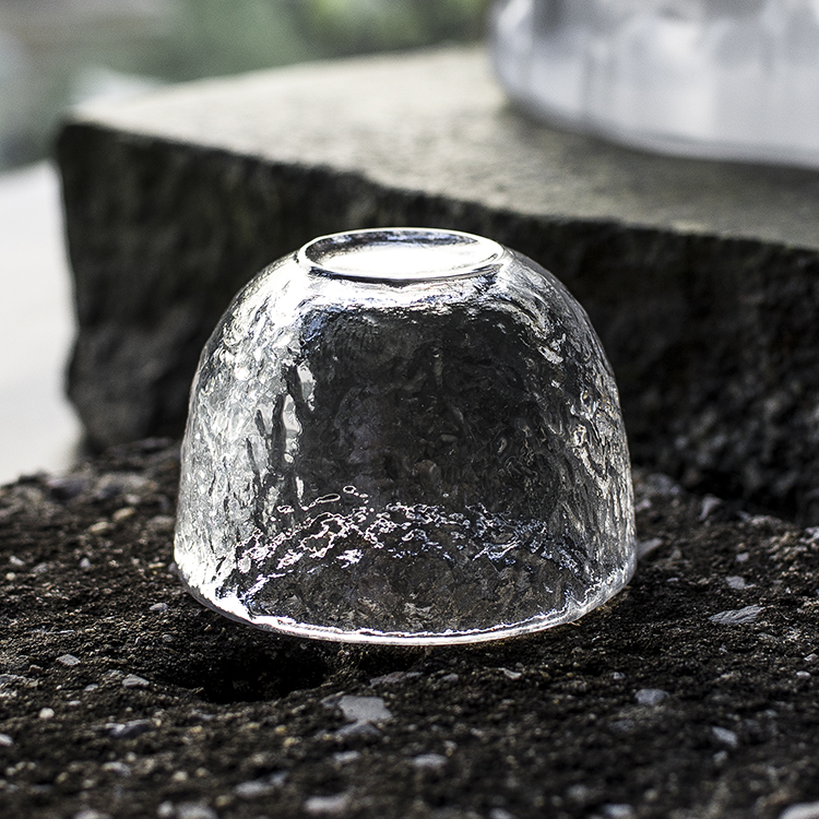 日式手工耐热加厚玻璃树皮纹旦旦功夫茶杯小清酒杯品茗家用泡茶几 - 图2