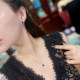 Everyday Light Luxury Royal Blue Sapphire Necklace and Stud Earrings for Women
