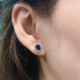 Everyday Light Luxury Royal Blue Sapphire Necklace and Stud Earrings for Women
