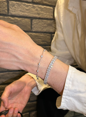 超时髦的满钻钻石手链男女可戴