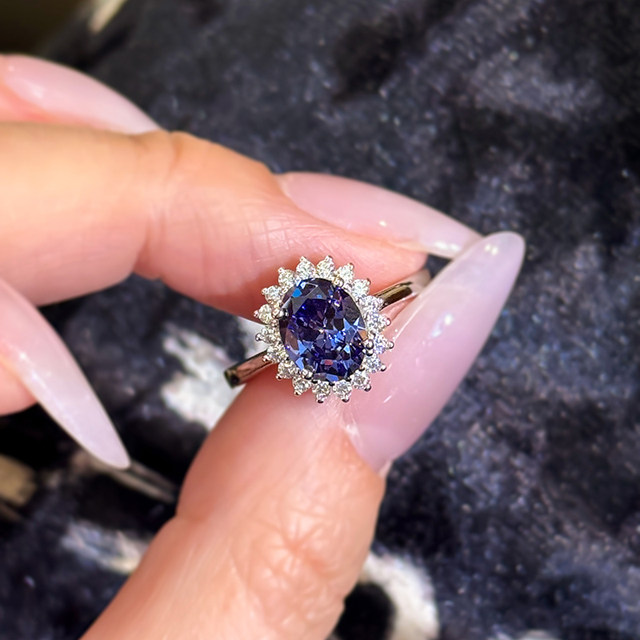 Retro style small carat white sapphire ring