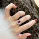 Super sparkling white diamond 2 carat ruby ring