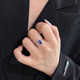 Retro style small carat white sapphire ring
