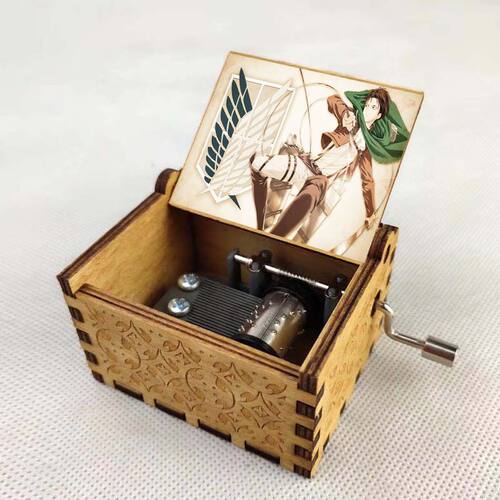 动漫进击的巨人卡通周边八音盒创意生日礼物木质音乐盒定制 - 图0