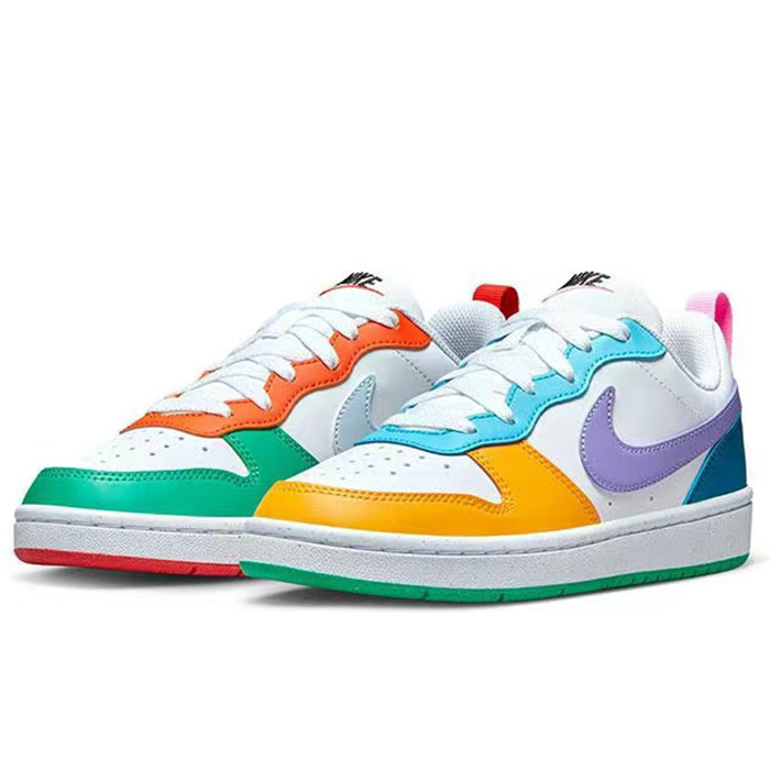 #耐克 Nike Court Borough 板鞋GS 白紫 舒适 低帮FQ8373-902 - 图1