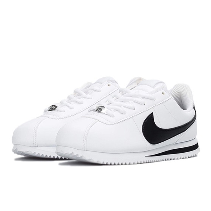 #耐克 Nike Cortez 阿甘 跑步鞋 GS 白黑 低帮 904764-102