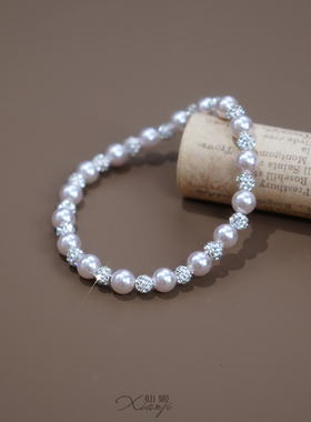 超闪锆石珍珠弹力绳小米珠手链