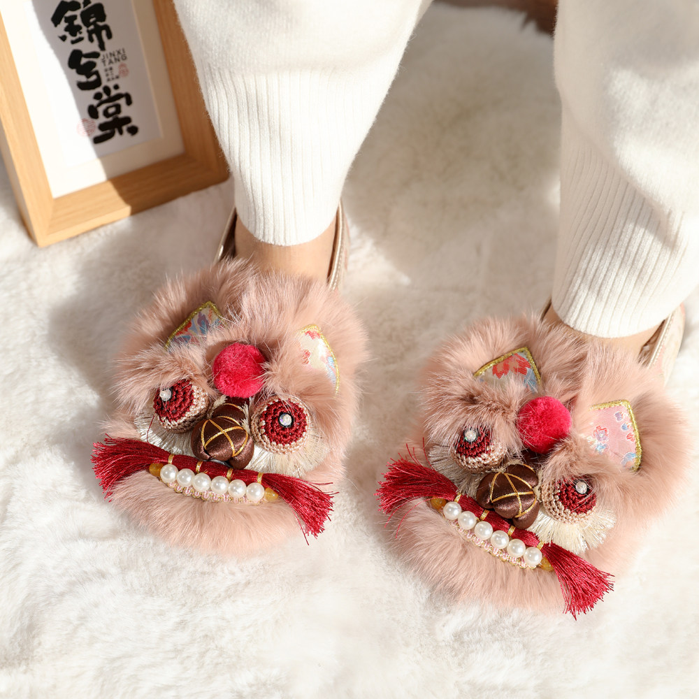 棉鞋【胭脂糯】手工虎头鞋女成人传统老北京布鞋冬款加绒粉色包跟,淘宝优惠券,粉丝福利购,淘宝优惠卷