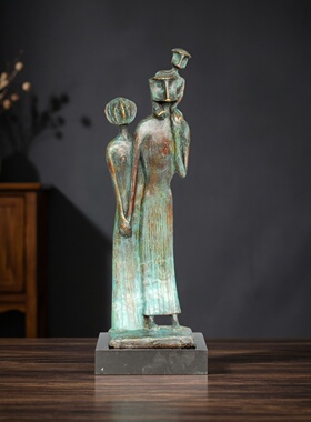 鸿鑫雕塑黄铜抽象人物工艺品摆件