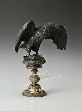 鸿鑫雕塑铜艺术阿拉伯鹰动物摆件