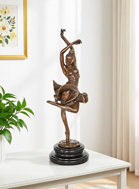欧式黄铜芭蕾舞女收藏级工艺摆件