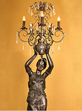 鸿鑫雕塑铜欧式落地摆件工艺灯饰