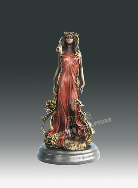 装饰品摆件鸿鑫雕塑黄铜欧式人物