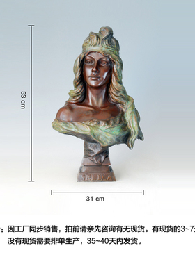 鸿鑫雕塑黄铜欧式人物工艺品摆件