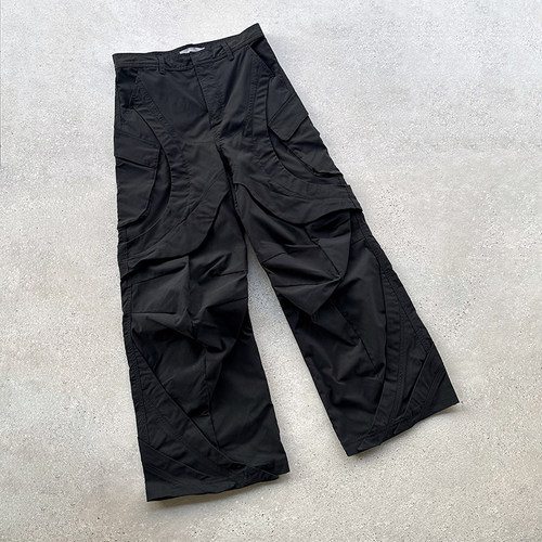 Invoid×EVI GAZER弯刀立体螺旋活页解构多口袋工装裤伞兵长裤 - 图1