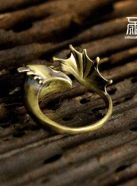 恶魔动物戒指生肖开口手工纯银