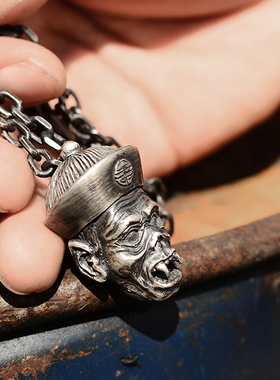 男女款925纯银项链礼物骷髅恶魔