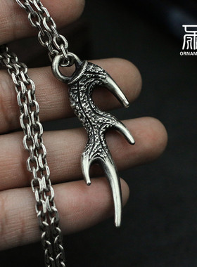 原创手工复古INS纯银项链吊坠