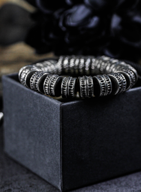 塔式合金天珠 平安符散珠子几何手串手链手环藏式收藏串珠可调节