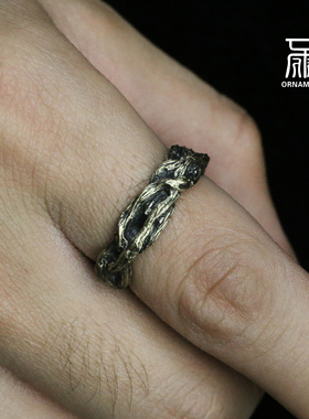 戒指环手工中国情侣925纯银